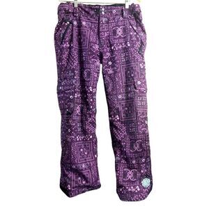 Ride Snowboards Girls 14/16 Purple Patterned Snowpants.